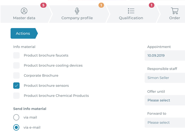 Screenshot app function order brochure